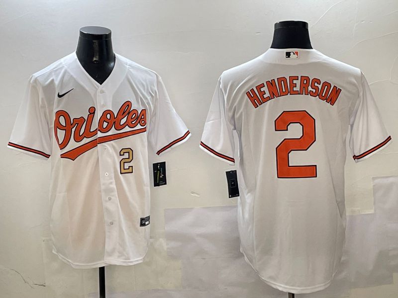 Men Baltimore Orioles #2 Henderson White Game 2025 Nike MLB Jersey style 2
